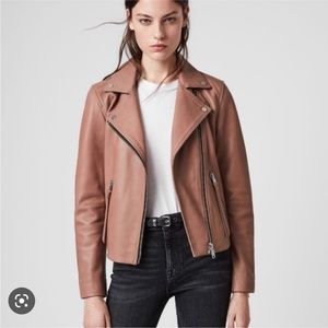 All Saints Dalby Pink or Mauve Leather Jacket
